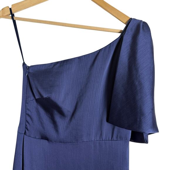 Sachin & Babi Chelsea Navy Blue Bow One Shoulder Sleeveless Formal Gown Size 2 - Picture 7 of 16